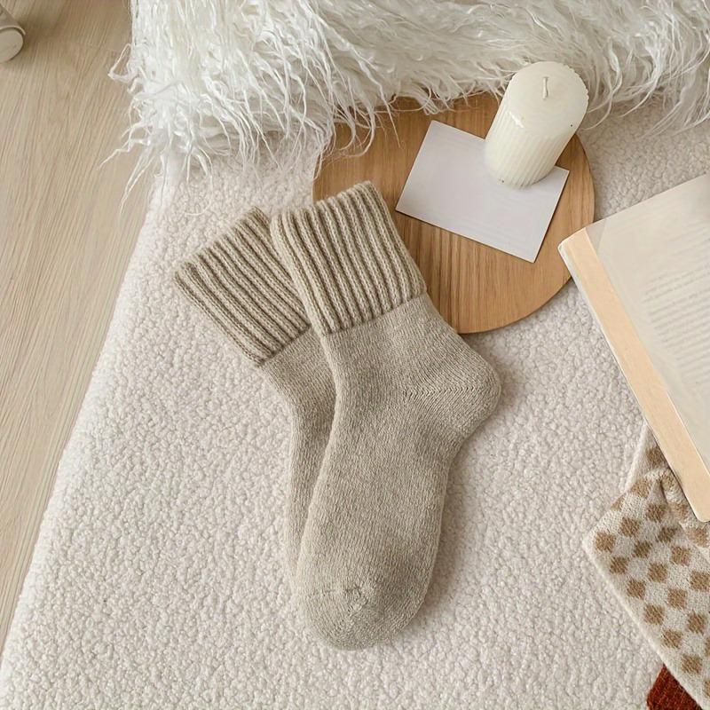 high quality10pcs Winter Solid Thickened Women's Socks, Comfortable Warm High-Top Bubble Socks, Women's Plush Casual Snow Socks, Women's Winter