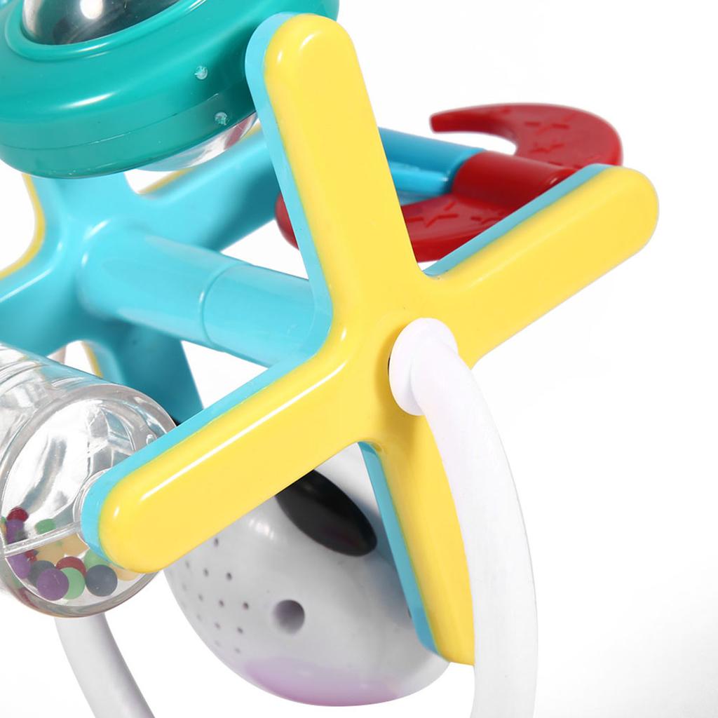 Rotating Colorful Baby Rattle Baby Eating Table Stroller Infant Suction Handbell Toy