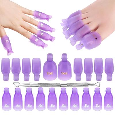 Gel Nail Polish Remover Clips Kit With 20 Pieces Reusable Finger And Toenail Acrylic Wraps For Home DIY  Salon