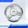 Chrome-Plated Cast Iron Handwheel with Keyway, Square Edge, Round Rim, and Rotating Handle