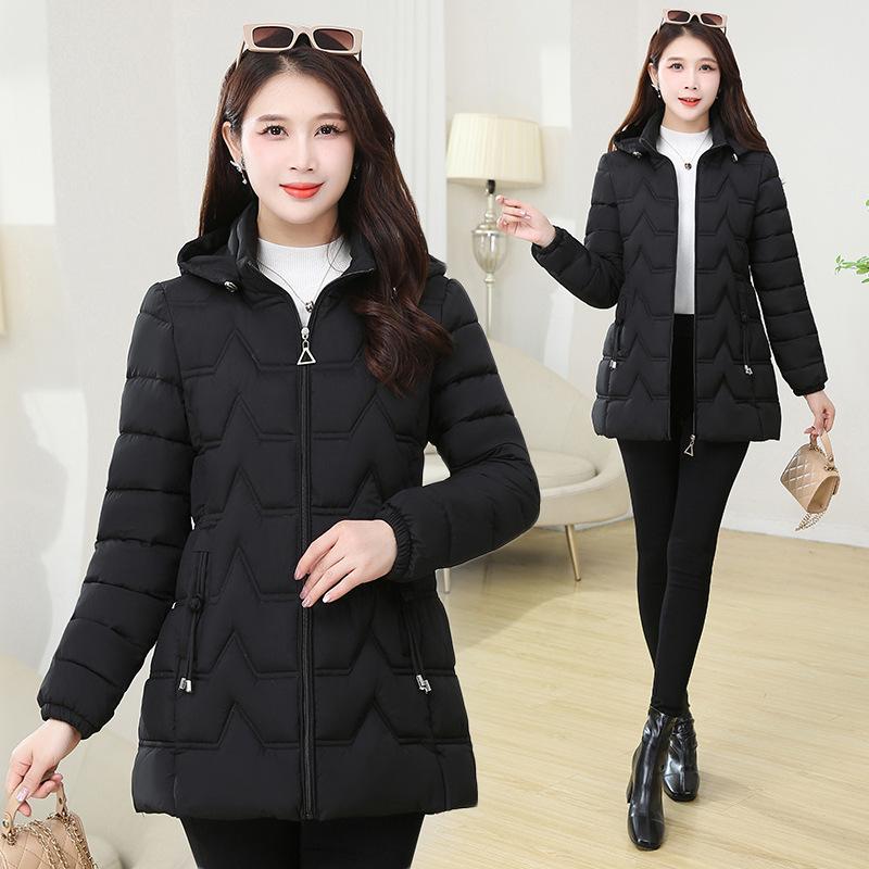 Long Cotton-padded Clothes, Fashionable Slim-fitting and Warm Cotton-padded Jackets, Middle-aged and Elderly Cotton-padded Clothes, Thickened Coats