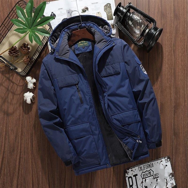 Autunno e inverno nuova giacca spessa e calda giacca imbottita in cotone di qualità allentata impermeabile casual da uomo di grandi dimensioni