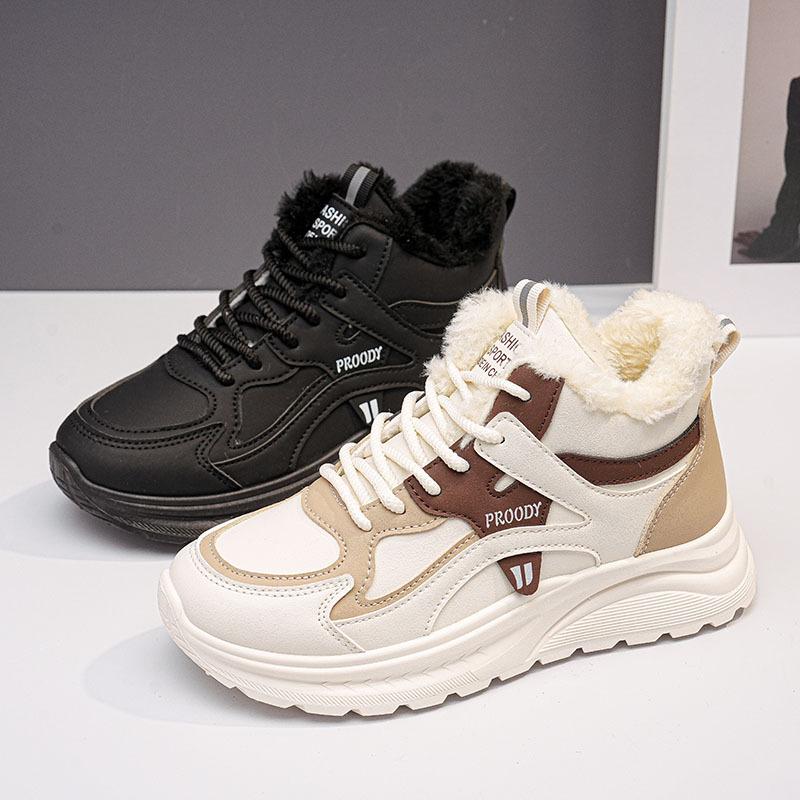 Winter New Velvet Dad Shoes Ins Warm Student Sports Platform Casual Cotton Shoes G