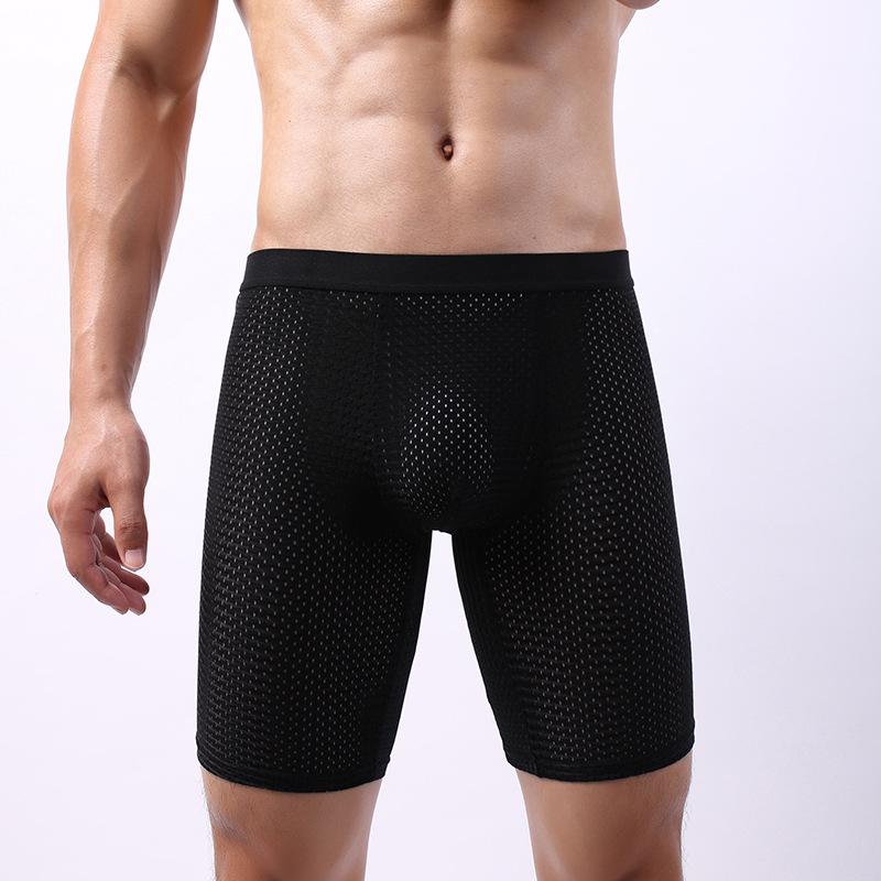 

Чоловіча дихаюча сітчаста боксерська білизна з льодяного шовку - Анти-тертя чотирикутні шорти для бігу L (80-110 jin)