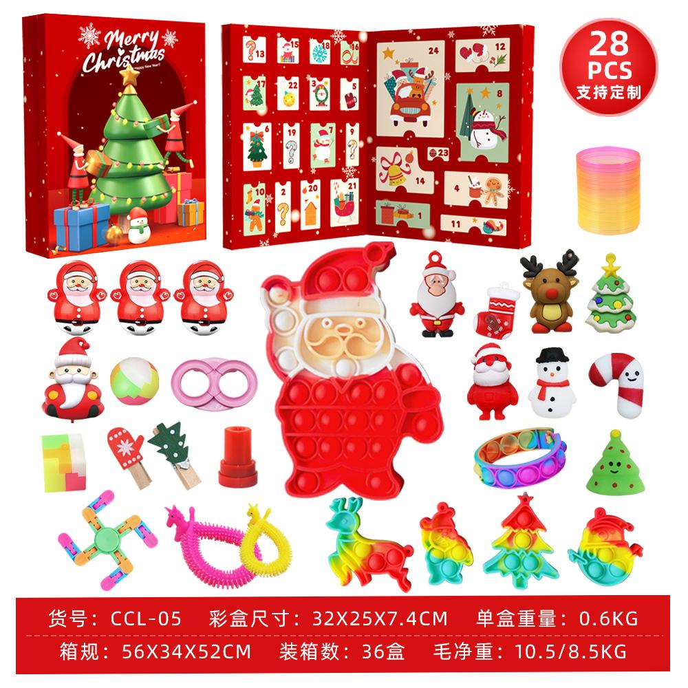 Fidget Christmas Advent Calendar 24 Days of Surprises Fidget Gift Box Christmas Countdown Advent Calendars for Kid New Year Gift