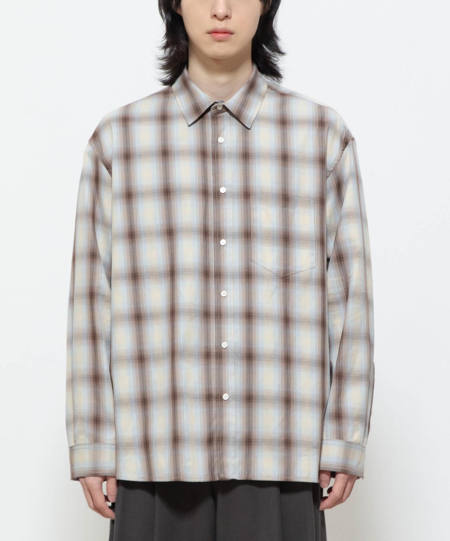 Begin 202 Ombre Check Shirt [Brown X Blue] Brown&Blue/1_Size