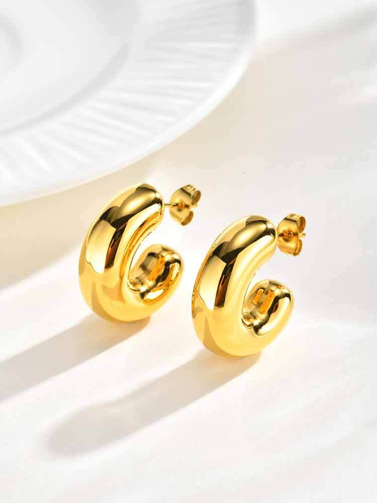 INS Style Irregular Hollow Stainless Steel Hoop Earrings: Lightweight, Layered, Perfect for Daily Wear and Parties.