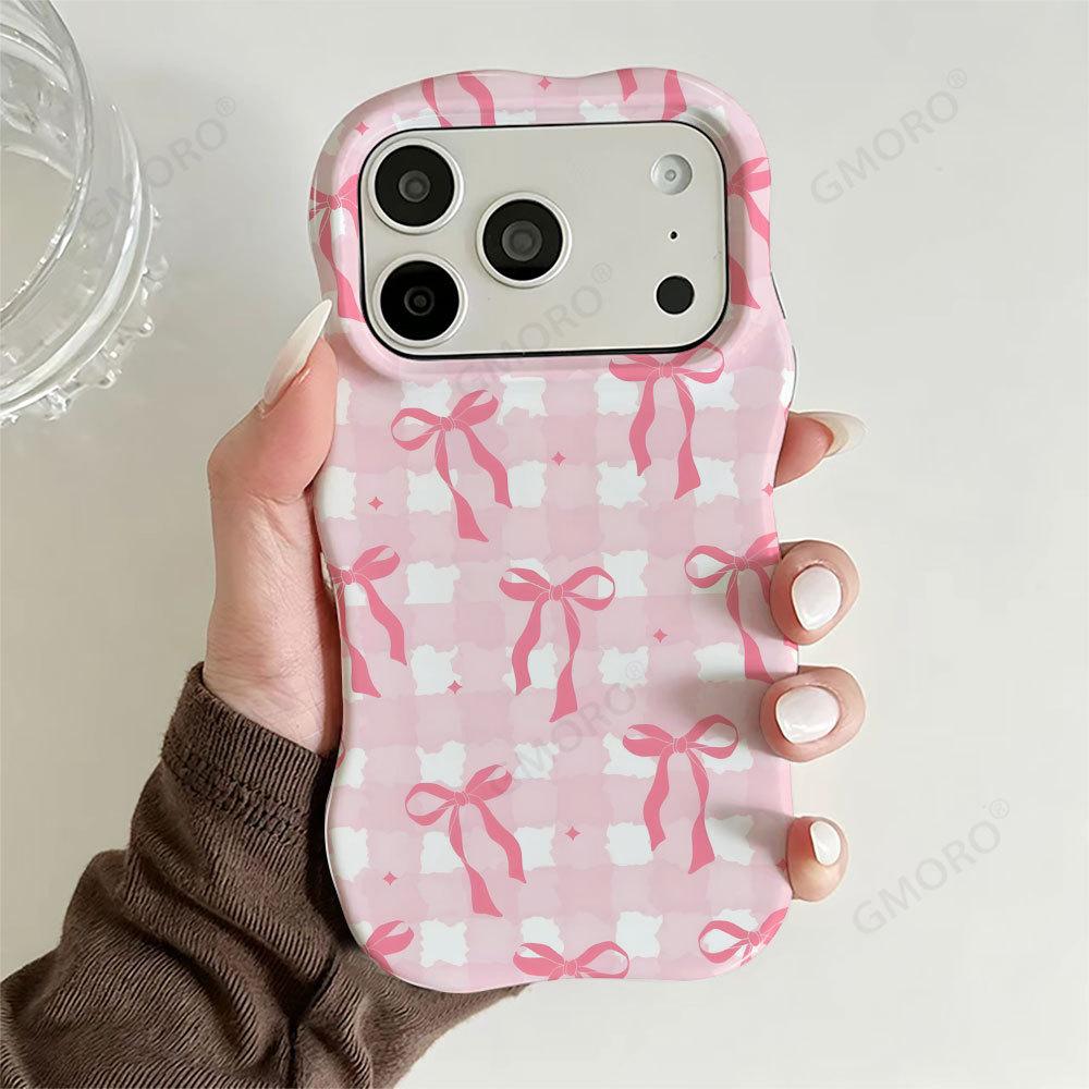 Popular girl heart pink bow mobile phone case iPhone17Pro anti-drop and anti-skid protective case