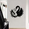 1pc Swan Metal Wall Art, Graceful Statue Mural, Romantic Gift for Valentine Wedding, Rust Resistant Decor for Bedroom Garden Fence