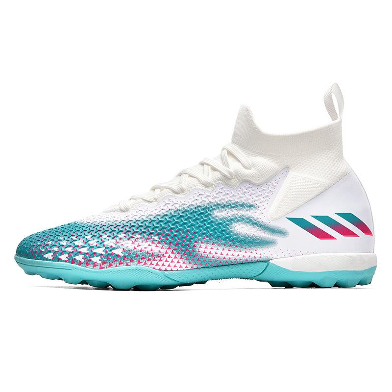 Football shoes men's high spikes seamless flying woven broken nails men's and women's training competition sports shoes