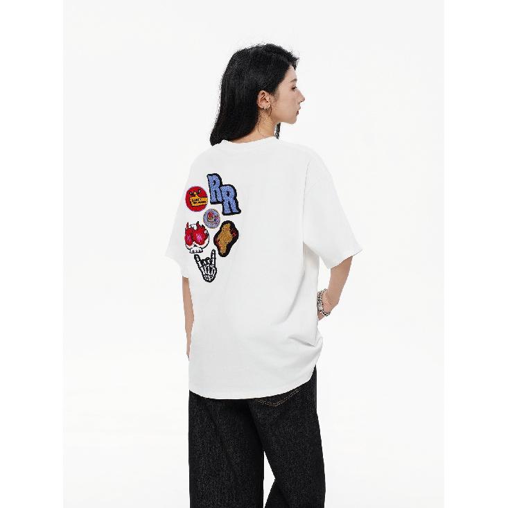 Summer Short Sleeve t T-shirt Men's English Graffiti Letter Printing Stylish T-shirt Cotton Fashion Brand Top