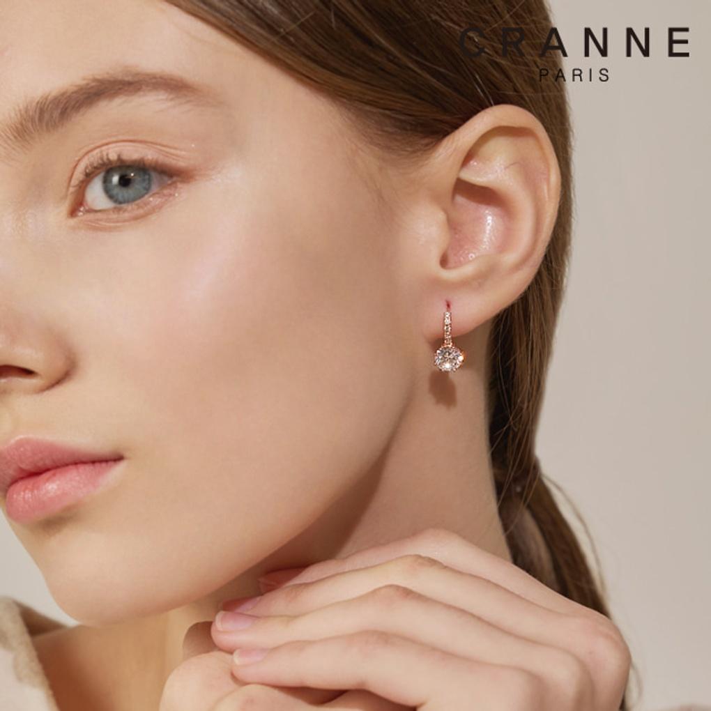 14K Snowflake Cubic One-Touch Earrings (Gold Filled) C24EGF159