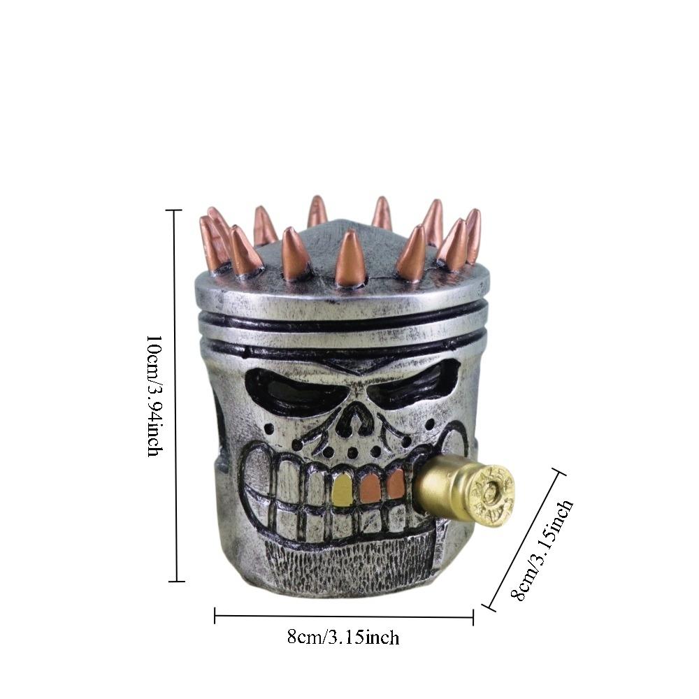 Mechanischer Punk Geschnitzter Kolben Totenkopf Gesicht Statue Kreative Europäischer Metallischer Stil Piraten Skulptur Harz Figur Desktop Deko