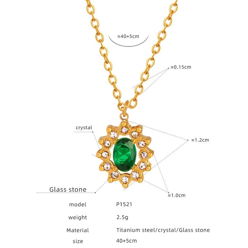 LT-P1521 New Retro Style Light Luxury French Pendant Necklace Titanium Steel 18K Gold/Silver Plated Zircon Heart Shape Jewelry