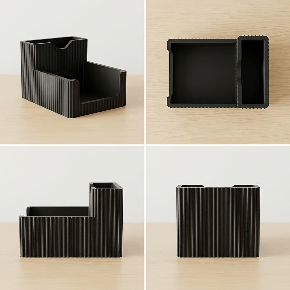 3D Printed Striped Pen Holder Plastic Desktop Storage Rack Business Card Box  School