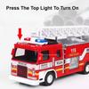 1:32 Fire Truck Model Toy Car Alloy Body Rubber Tire Music Light Pull Back Climbing Water Tank 119 Vehicles Models Toys Gifts