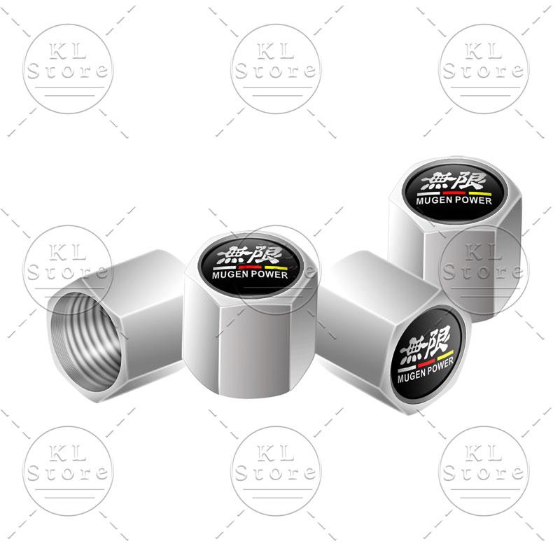 4pcs Car Decor Wheel Tire Valve Stem Dust Cap Cover For Honda Mugen Power Emblem Typer Accord CRV Civic City Odyssey HRV Insight ajw256