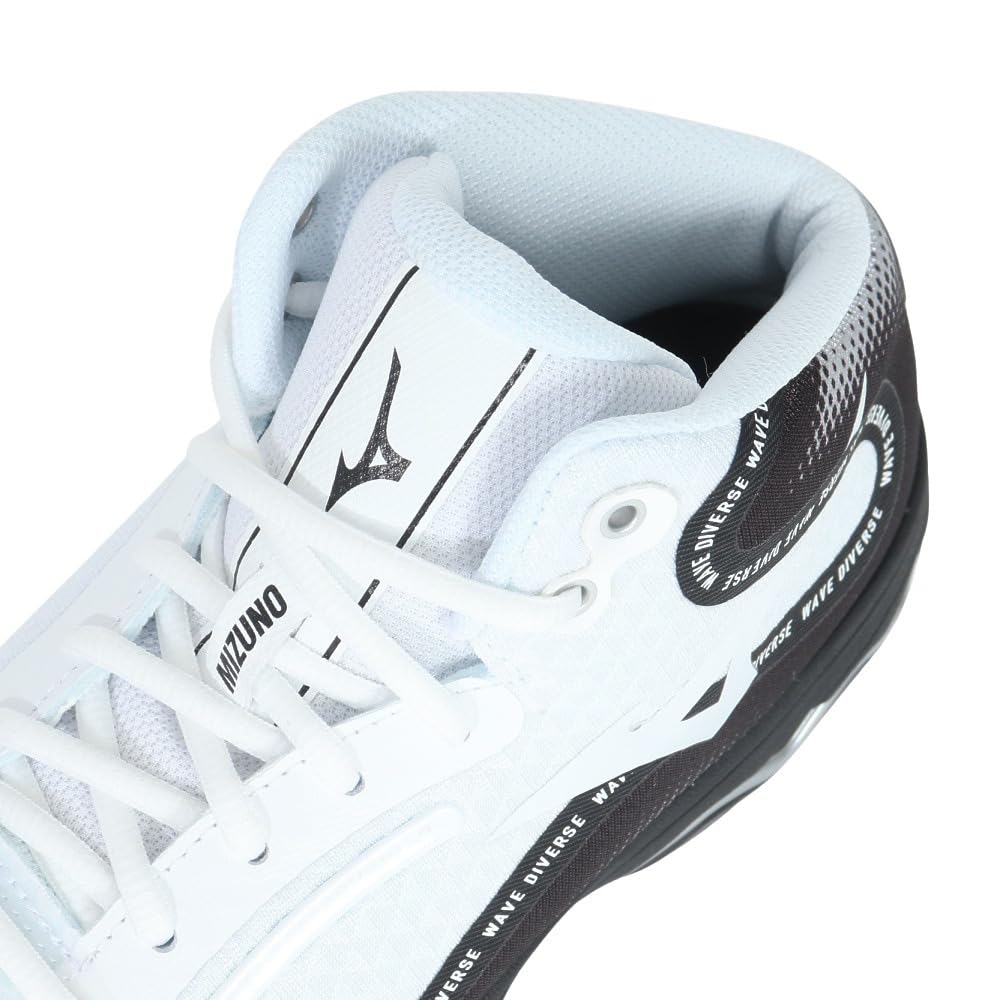 Mizuno Wave Diverse DE 2 Fitness White x Black x Light 2E Shoes, Indoor, Studio, Gym, Exercise, Gray, 27.0 cm,