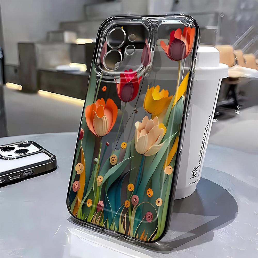 Colorful flowers For iPhone 16 15 14 13 12 11 Pro Max XS XR 16 14 Plus Phone Case Bumber Cover 16E