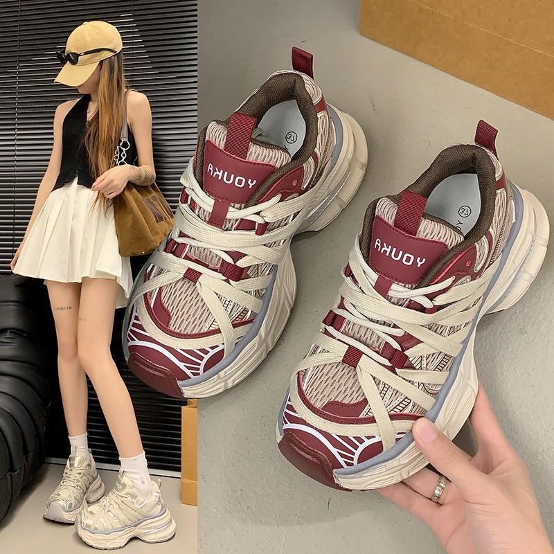Platform dad shoes women's 2025 new summer breathable versatile increase European station sports and leisure shoes ins tide