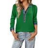 Women's Retro Street Lazy Denim Collar Long Sleeve Pullover Patchwork Knit Top