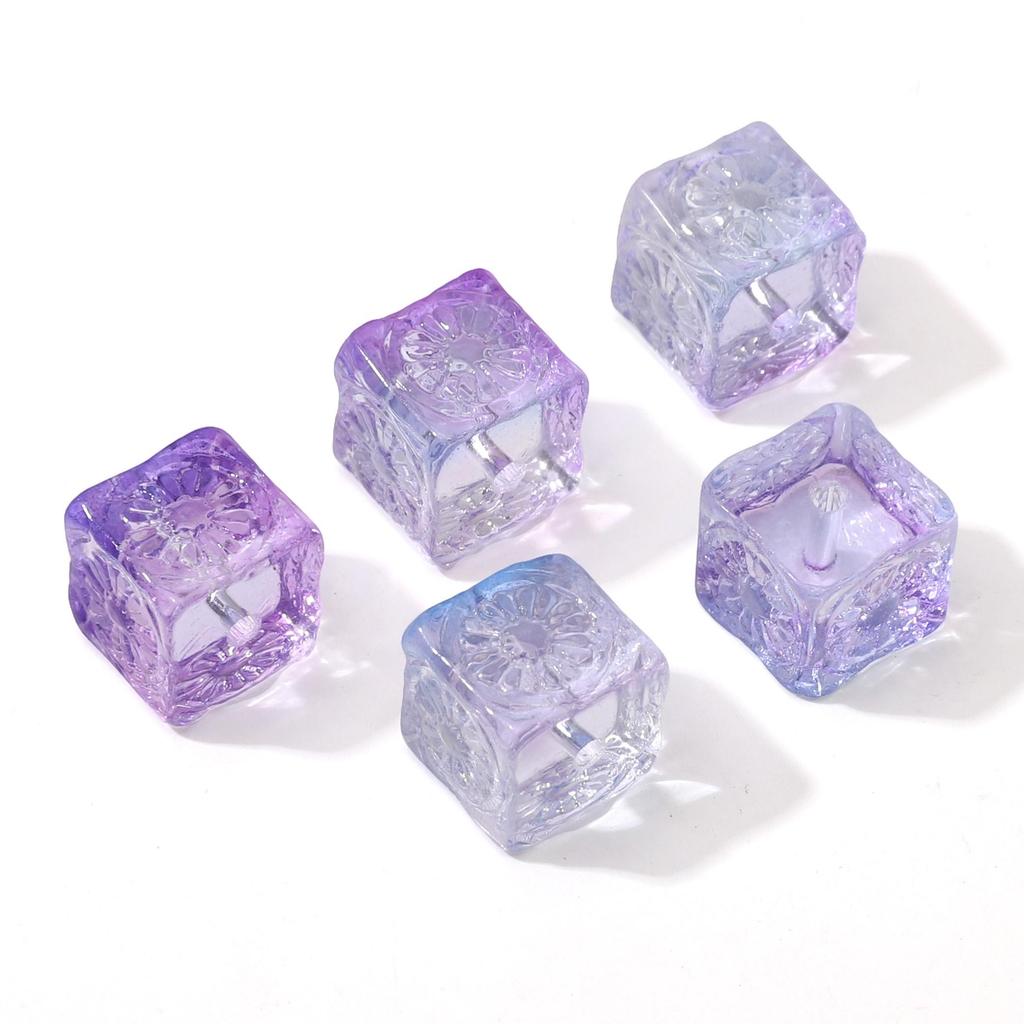 5Pcs Glass Beads Magic Cube Loose Spacer Beads for Jewelry Making DIY Bracelet Necklace