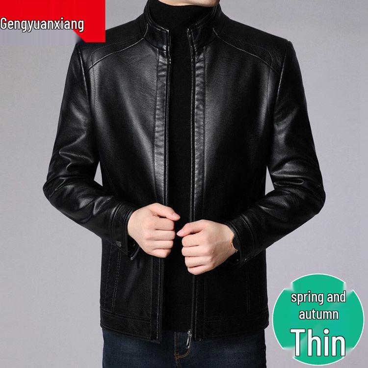 

Мужская куртка из натуральной кожи ягненка - Весна, Осень, Зима 2025, Повседневная верхняя одежда для мужчин среднего возраста, Идеально подходит для папы. M (95-115 jin)