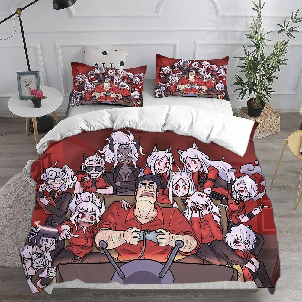 Zestawy pościeli Helltaker Kołdra Kołdra Pokrowiec na łóżko Poszwa na kołdrę Zestawy poszewek na poduszki Dekoracja sypialni Tekstylia domowe