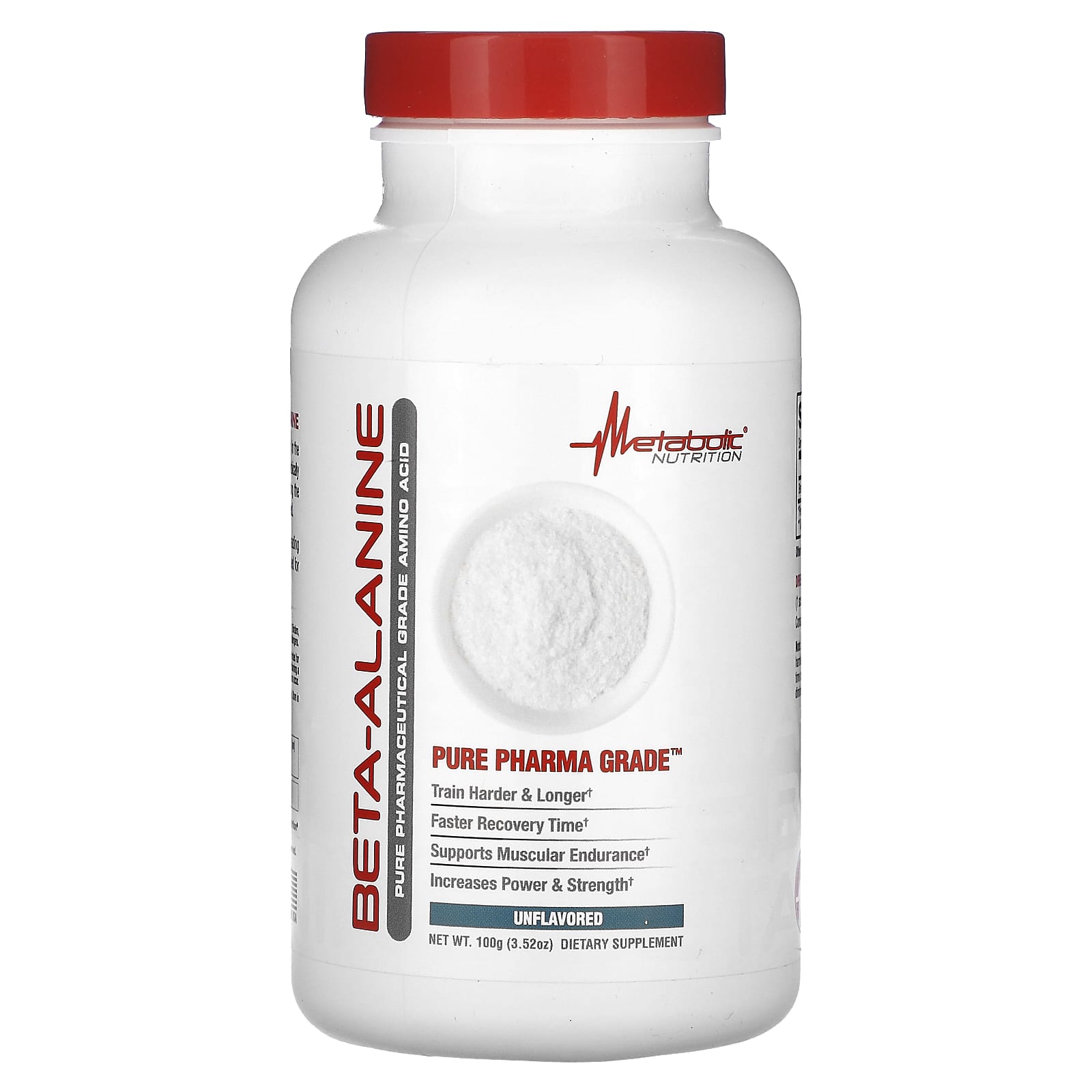

Metabolic Nutrition, Beta-Alanine, Unflavored, 3.52 oz (100 g)