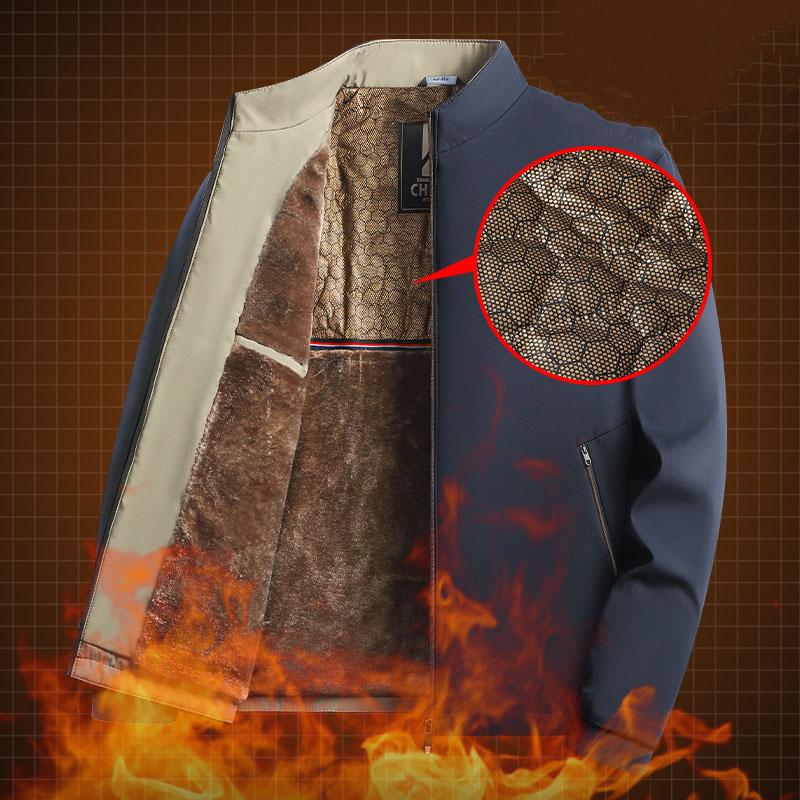 Winter Fashion Trend Windproof Jacket Men's Casual Relaxed Comfort Plus Fleece Thickened Warm Coat