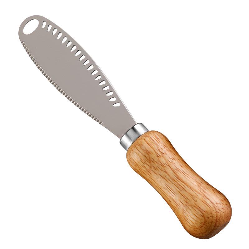 

Нож для масла и намазывания джема из нержавеющей стали с ручкой из каучукового дерева