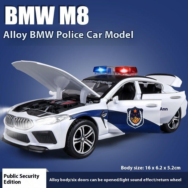 1:32 BMW M8 Alloy Car Diecast Model Sound Light Toy Office Decoration Accessories Children's Toy Kids Gift Birthday Present