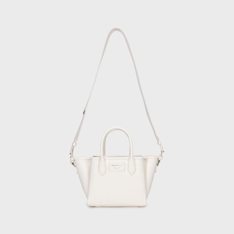 Emporio Armani Fashion Versatile Commuter Tote Bag PU Synthetic Leather Handbag Women tote bags Off-White EW002328-AF17799-M0211