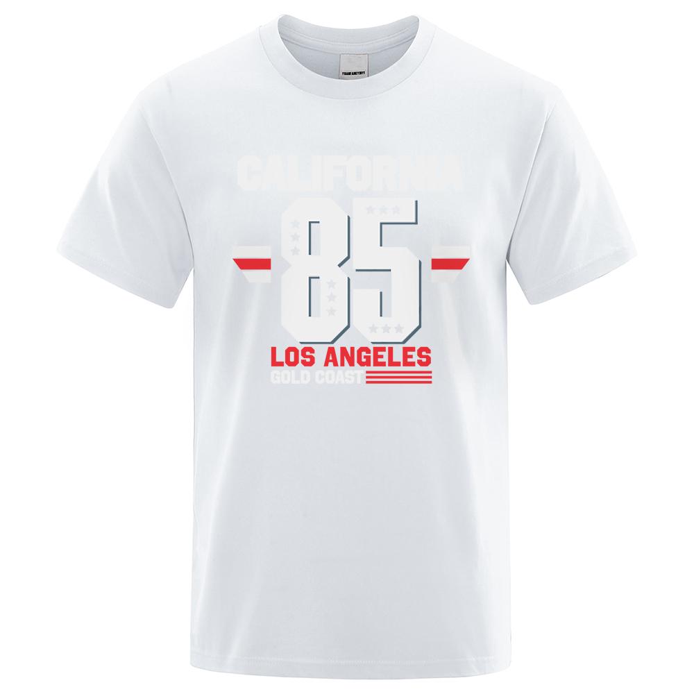 California 85 Los Angeles Gold Coast T-Shirt Casual Loose Tops Oversized Summer Tee Clothes Fashion Cotton Crewneck Men Clothes