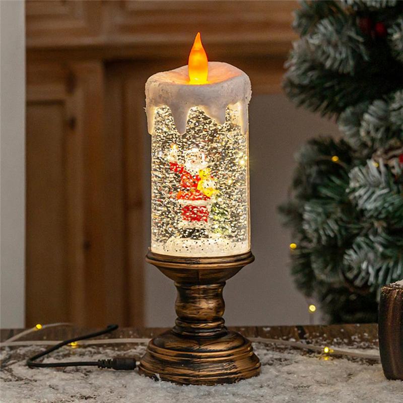 A84E-Festive For Christmas Decoration Candles Led Flameless Lights For Holiday Decor Santa Claus Snowman For Christmas