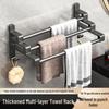 Punch-Free Multi-Bar Bathroom Towel Rack and Hanger Shelf