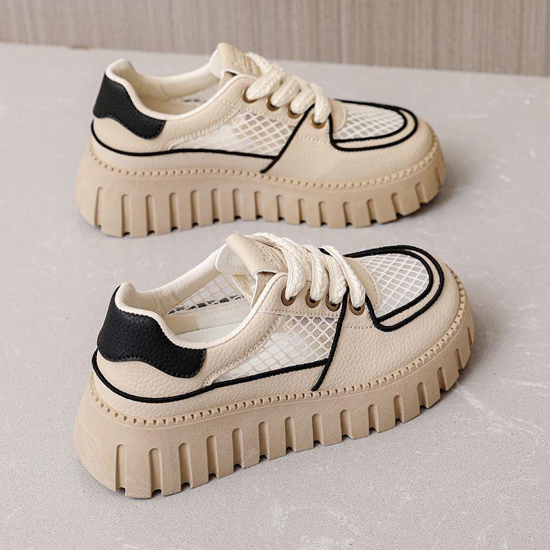 Thick-soled mesh breathable sports shoes summer new board shoes thin casual net shoes