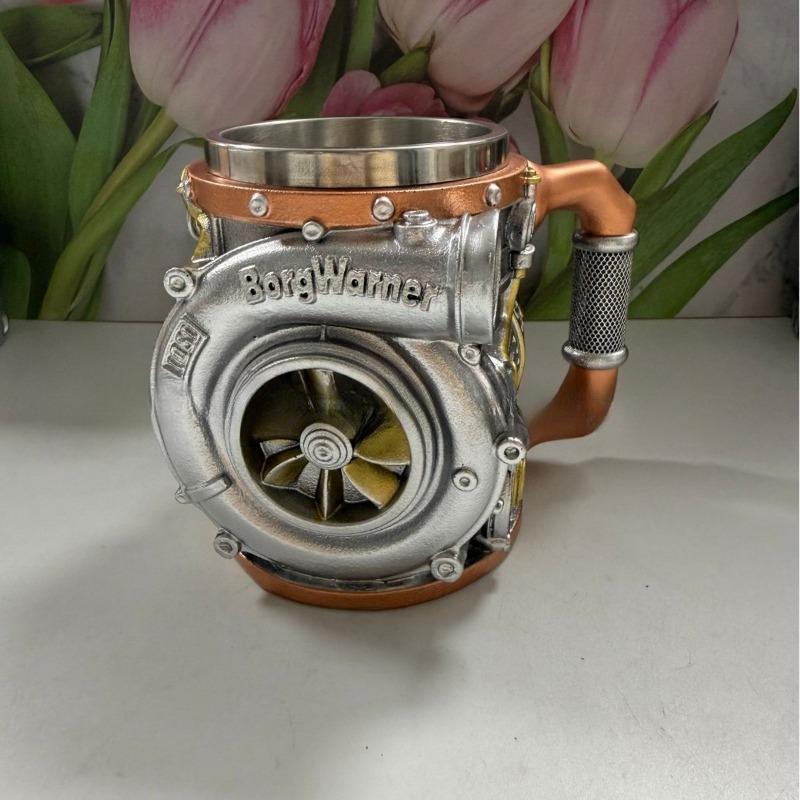 Creative Engine Turbo Design Mug Resin Stainless Steel Tumbler Unique Office Coffee Cup Personalized Home Drinkware Gift for Car