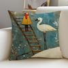 Copricuscino d'Arte P-Sam Toft Set Federe in Lino Naturale, Decorazione All-In-One per Divano, Camera da Letto e Sedia