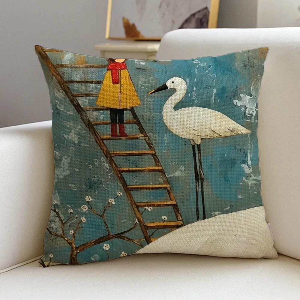 Copricuscino d'Arte P-Sam Toft Set Federe in Lino Naturale, Decorazione All-In-One per Divano, Camera da Letto e Sedia