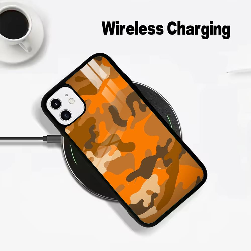 F-Fashion C-Camouflage Muster Handyhülle Für IPhone17 16 15 14 13 12 11 Pro Max 16/15/14Plus Kabelloses Ladegerät Hülle Funda