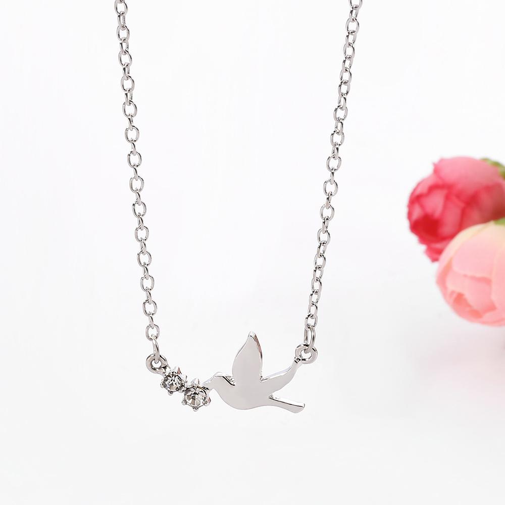 Süße Mini-Weiße Taube Halskette Mode Glückstaube Halskette Für Freund Geburtstag Schmuck Zubehör Geschenke