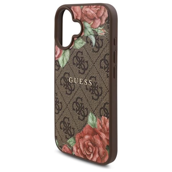 Guess Guhmp16Sp4Ropemcw Iphone 16 6.1   Brązowy/Brown Hardcase 4G Flowers Print Magsafe