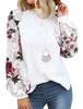 European and American new women's long-sleeved lace casual loose T-shirt top women