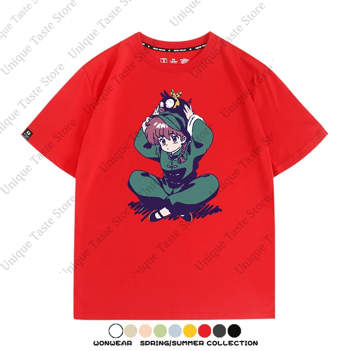 

Anime Ranma ½ T Shirt Ranma NibunnoIchi Ranma Cartoon Print Tshirt Unisex Women Cotton Short Sleeve Tee Harajuku Fashion Tops S
