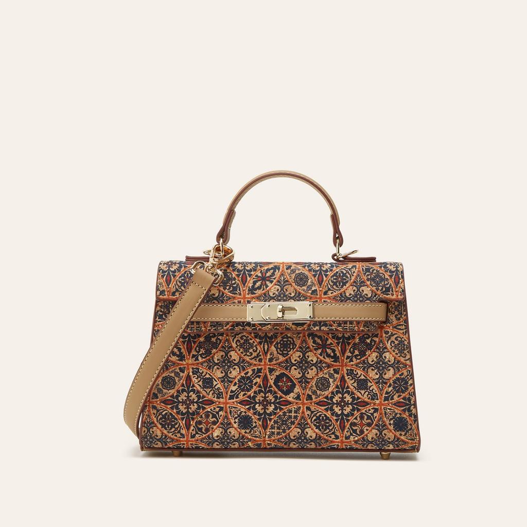 New Ethnic Style Printed Cork Bark Women's Bag Multi-element High-end Versatile Messenger Bag Fashion Niche Hand Bag
