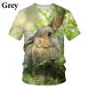 Cute Rabbit T Shirt Men 3D Printing Funny Kids Animal T-Shirt Harajuku Fashion Womens Clothing Tee Shirts Summer Casual y2k Tops