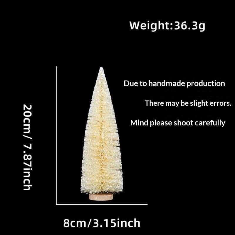Mini Artificial Christmas Trees With Snow Frosted Finish Wooden Bases For Tabletop Decor Holiday Party Home Diy Crafts