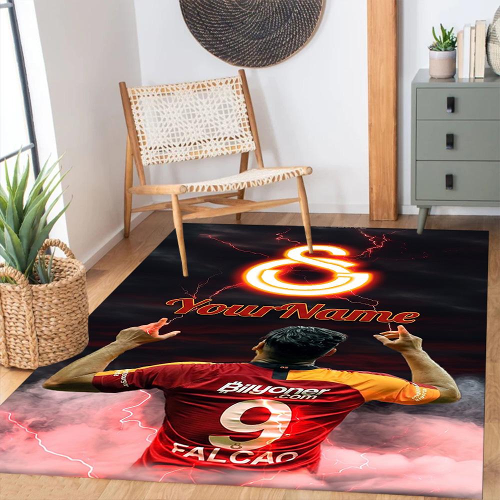Galatasaray 392 Personalized Name Floor Rug Office Rug Suitable for Entryway Hallway Dining Room Game Room Antislip Carpet Decorate Offices