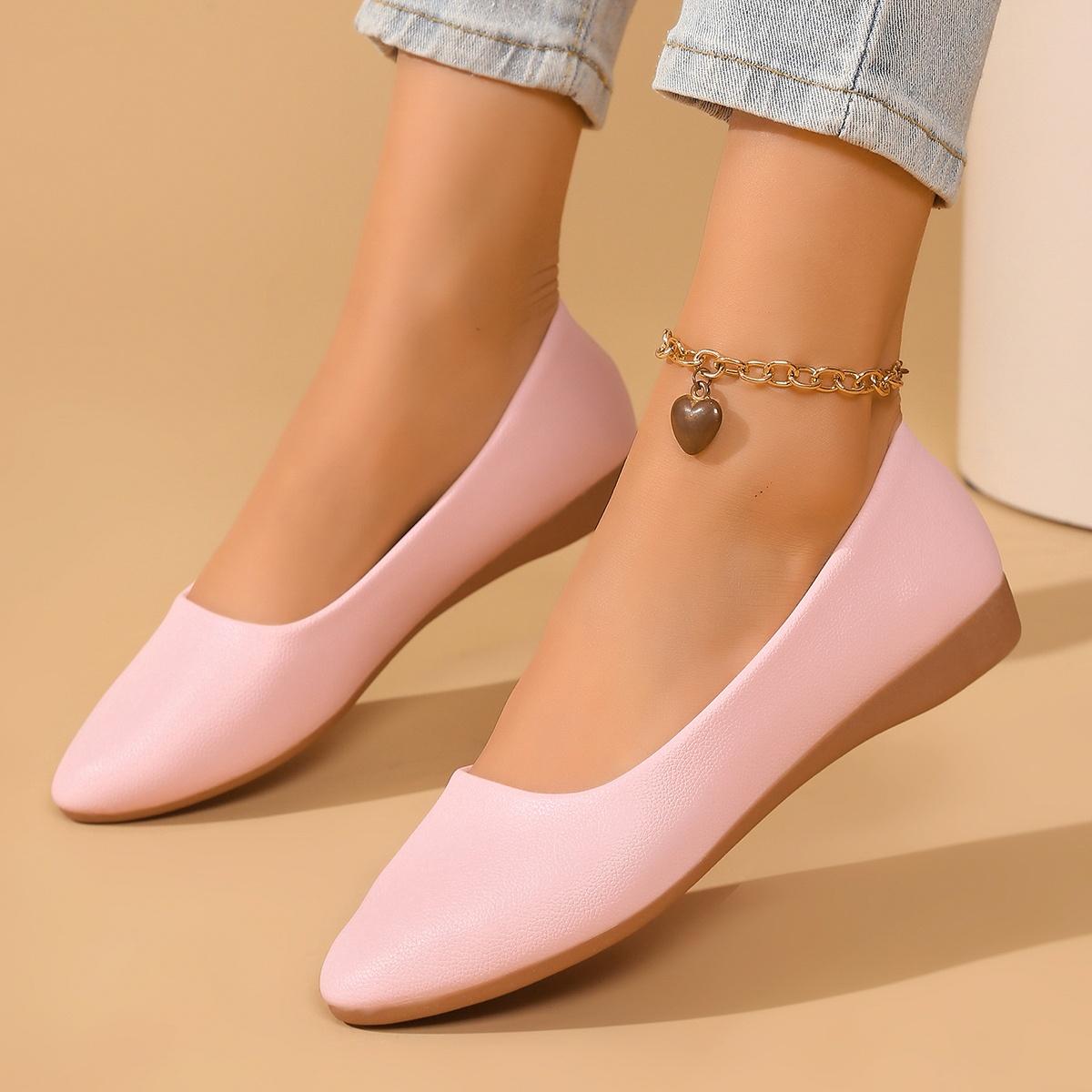

Spring and Autumn Elegant Pointed Sexy Low Heel Casual Shoes Fashiable Best Selling New Comfortable Plus Size Women s Shoes 43 рожевий